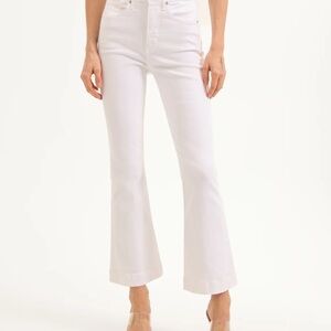 NWT Veronica Beard Carson High Rise White Ankle Flare